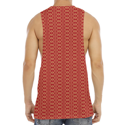 Vintage Japanese Pattern Print Men's Muscle Tank Top