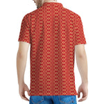 Vintage Japanese Pattern Print Men's Polo Shirt