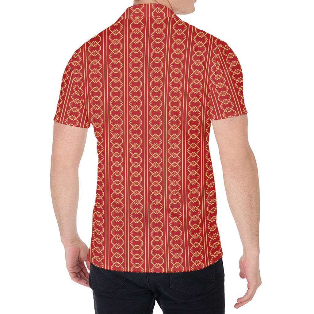 Vintage Japanese Pattern Print Men's Shirt