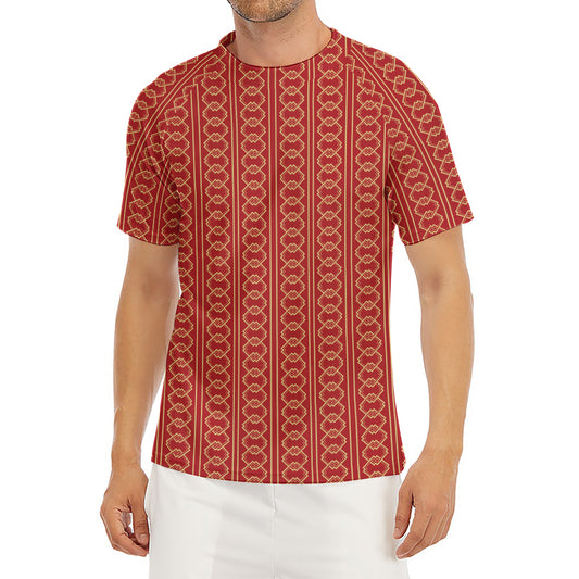 Vintage Japanese Pattern Print Men's Short Sleeve Rash Guard