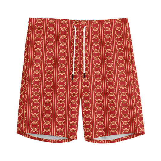 Vintage Japanese Pattern Print Men's Sports Shorts