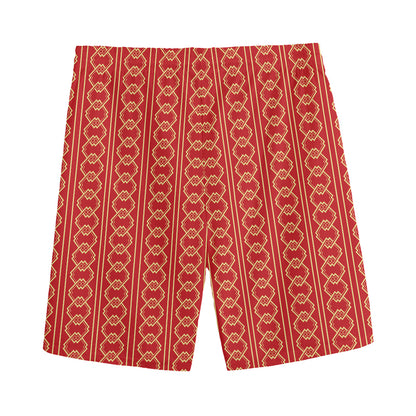 Vintage Japanese Pattern Print Men's Sports Shorts