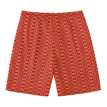 Vintage Japanese Pattern Print Men's Swim Trunks