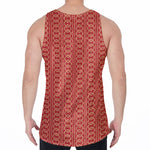 Vintage Japanese Pattern Print Men's Velvet Tank Top