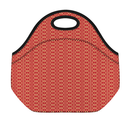 Vintage Japanese Pattern Print Neoprene Lunch Bag