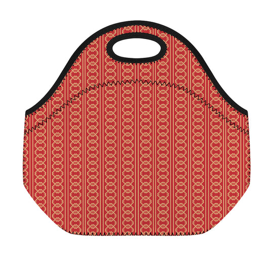 Vintage Japanese Pattern Print Neoprene Lunch Bag