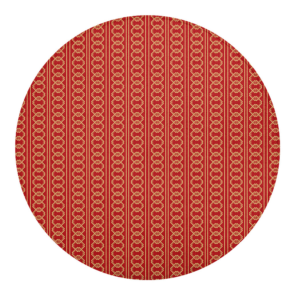 Vintage Japanese Pattern Print Round Blanket