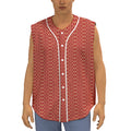 Vintage Japanese Pattern Print Sleeveless Baseball Jersey