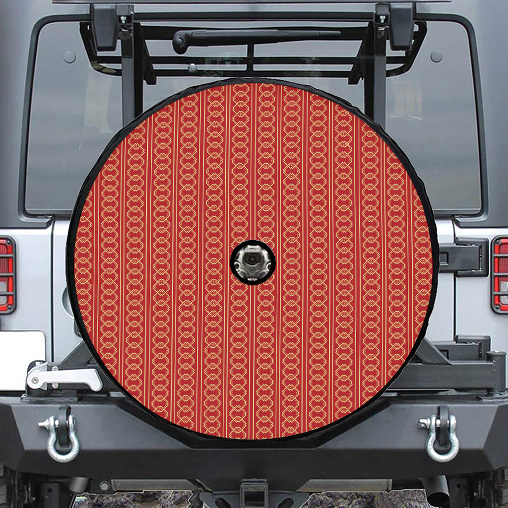 Vintage Japanese Pattern Print Tire Cover With Camera Hole