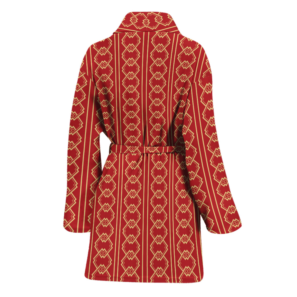 Vintage Japanese Pattern Print Women's Bathrobe