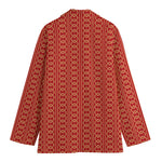 Vintage Japanese Pattern Print Women's Cotton Blazer