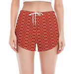 Vintage Japanese Pattern Print Women's Split Running Shorts