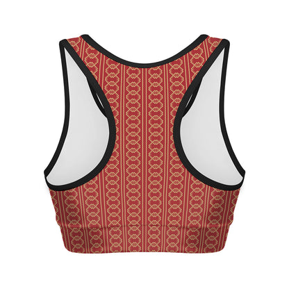Vintage Japanese Pattern Print Women's Sports Bra