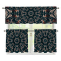 Vintage Kaleidoscope Print 3 Piece Kitchen Curtains