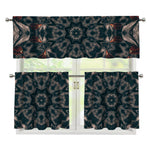 Vintage Kaleidoscope Print 3 Piece Kitchen Curtains