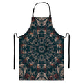 Vintage Kaleidoscope Print Bib Apron With Pocket