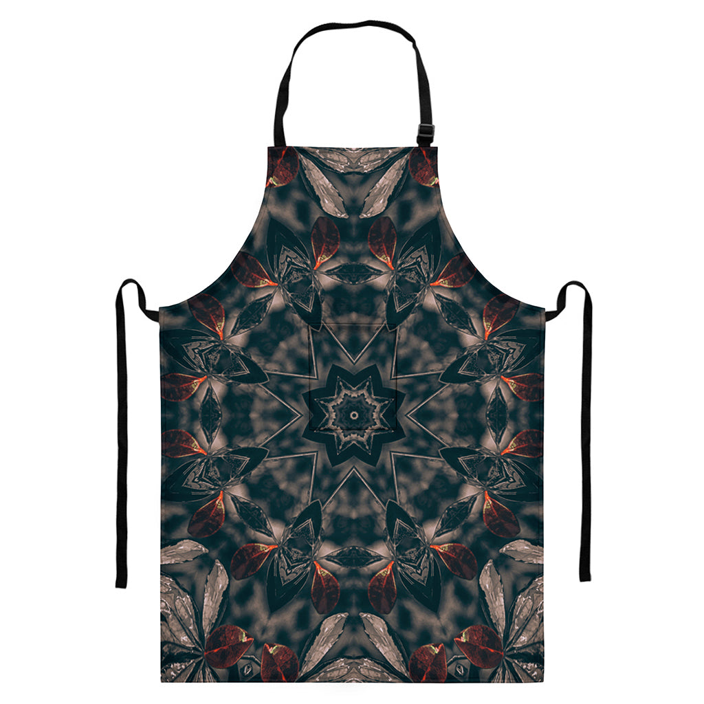 Vintage Kaleidoscope Print Bib Apron With Pocket