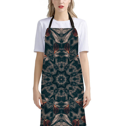 Vintage Kaleidoscope Print Bib Apron With Pocket