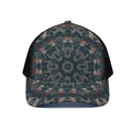 Vintage Kaleidoscope Print Black Mesh Trucker Hat