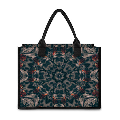 Vintage Kaleidoscope Print Canvas Tote Bag