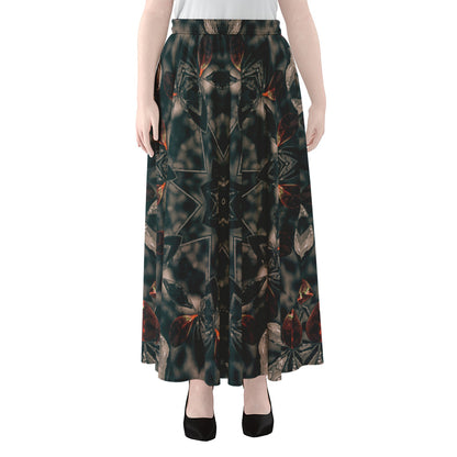 Vintage Kaleidoscope Print Chiffon Maxi Skirt
