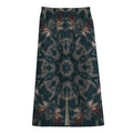 Vintage Kaleidoscope Print Cotton Front Slit Maxi Skirt