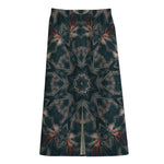 Vintage Kaleidoscope Print Cotton Front Slit Maxi Skirt