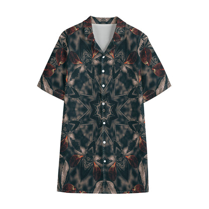 Vintage Kaleidoscope Print Cotton Hawaiian Shirt