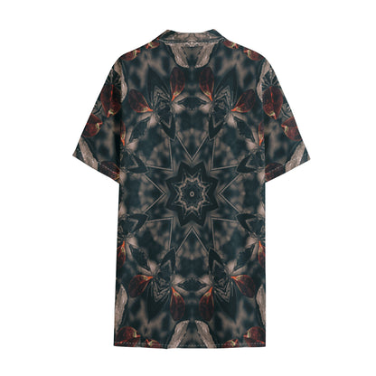Vintage Kaleidoscope Print Cotton Hawaiian Shirt