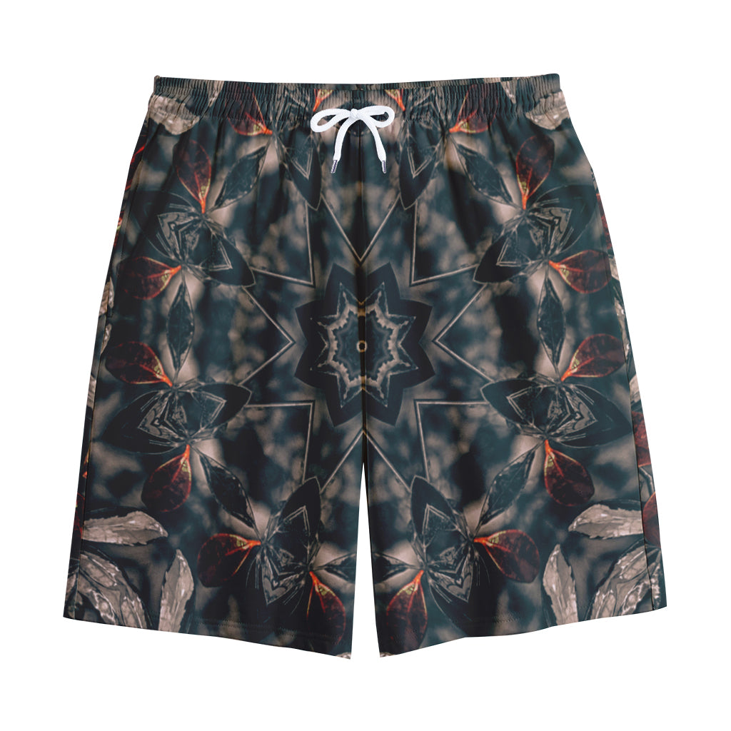 Vintage Kaleidoscope Print Cotton Shorts