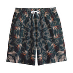 Vintage Kaleidoscope Print Cotton Shorts