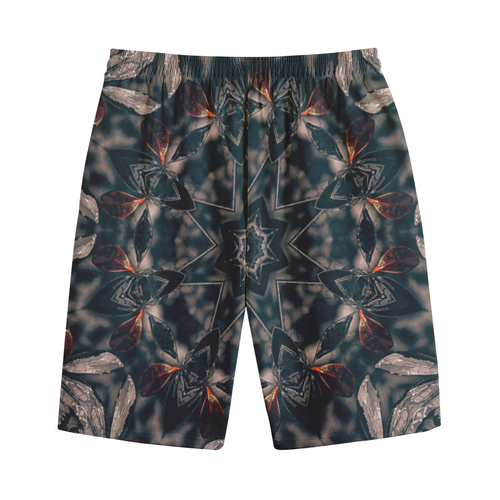 Vintage Kaleidoscope Print Cotton Shorts