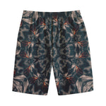 Vintage Kaleidoscope Print Cotton Shorts