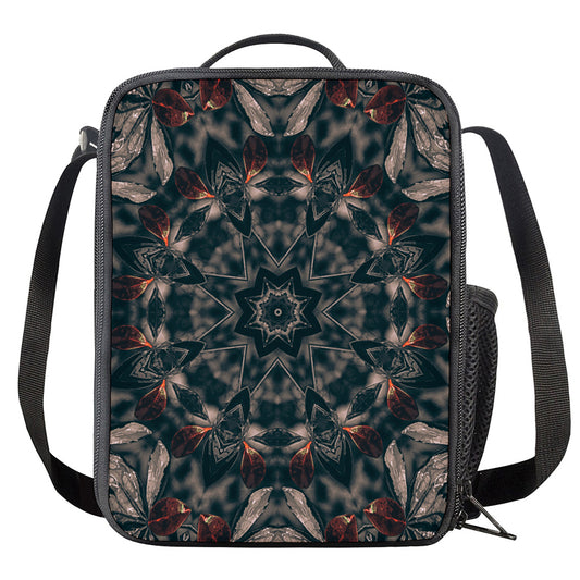 Vintage Kaleidoscope Print Crossbody Lunch Bag