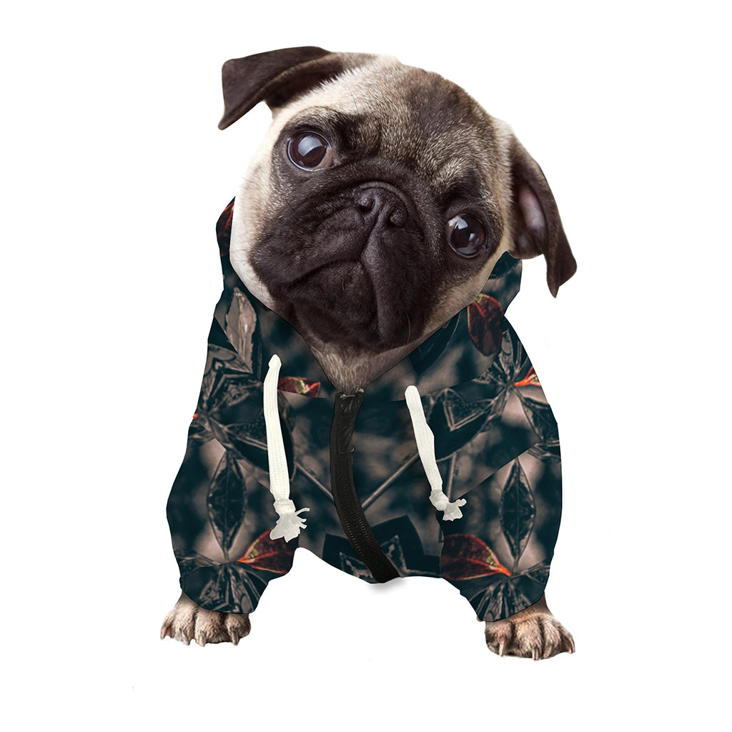 Vintage Kaleidoscope Print Dog Zip Up Hoodie