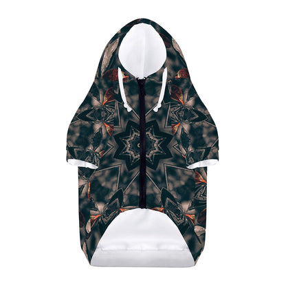 Vintage Kaleidoscope Print Dog Zip Up Hoodie
