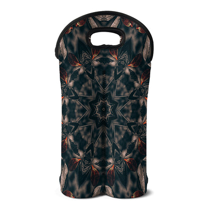 Vintage Kaleidoscope Print Double Neoprene Wine Tote