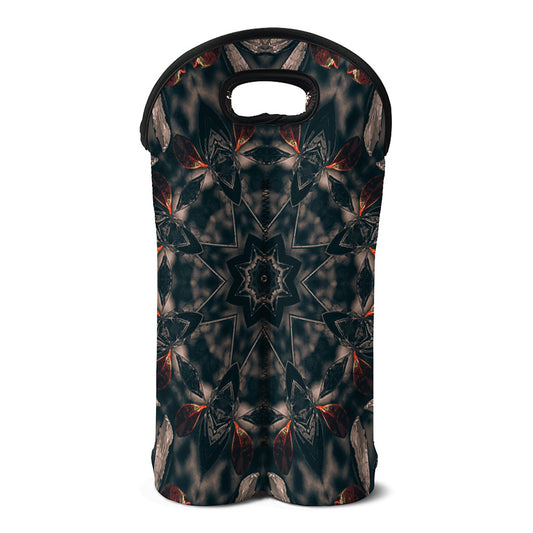 Vintage Kaleidoscope Print Double Neoprene Wine Tote