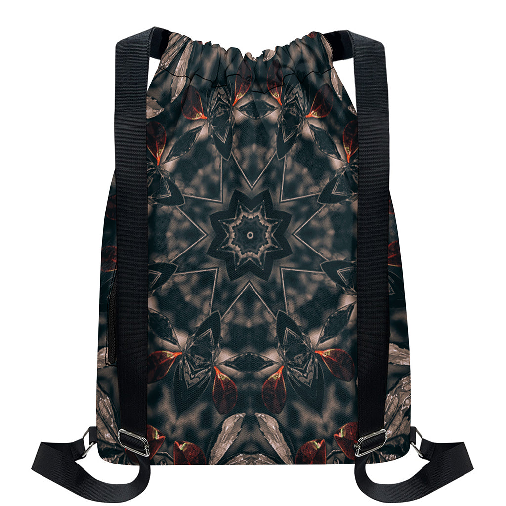 Vintage Kaleidoscope Print Drawstring Backpack