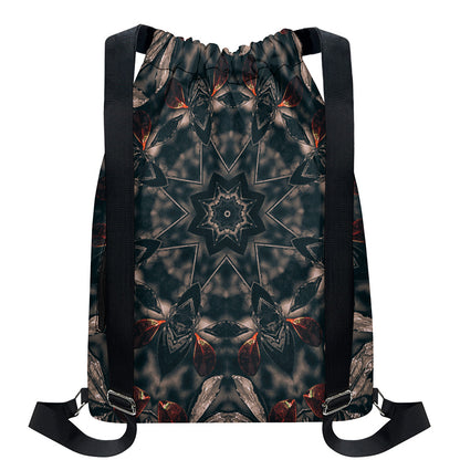 Vintage Kaleidoscope Print Drawstring Backpack