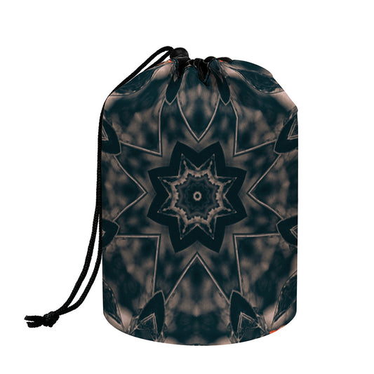 Vintage Kaleidoscope Print Drawstring Makeup Bag