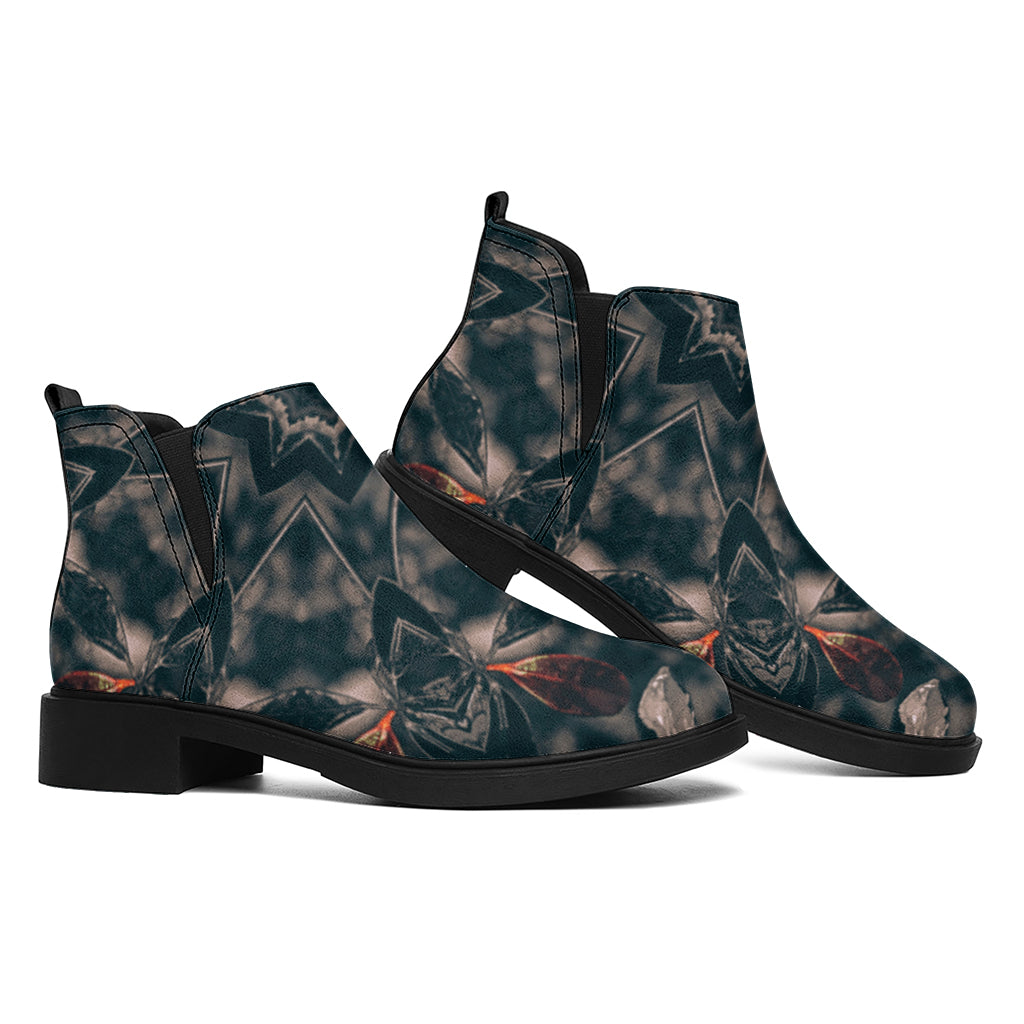 Vintage Kaleidoscope Print Flat Ankle Boots