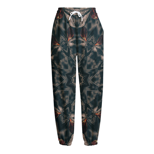 Vintage Kaleidoscope Print Fleece Lined Knit Pants