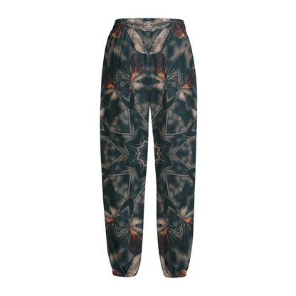 Vintage Kaleidoscope Print Fleece Lined Knit Pants