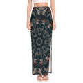 Vintage Kaleidoscope Print High Slit Maxi Skirt