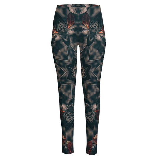 Vintage Kaleidoscope Print High-Waisted Pocket Leggings