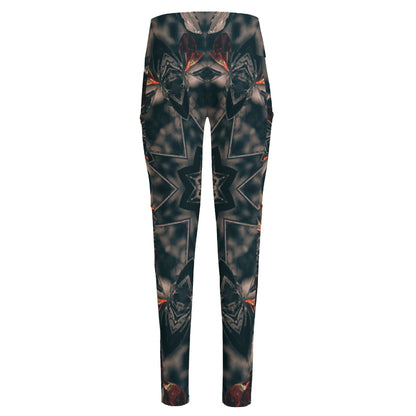 Vintage Kaleidoscope Print High-Waisted Pocket Leggings