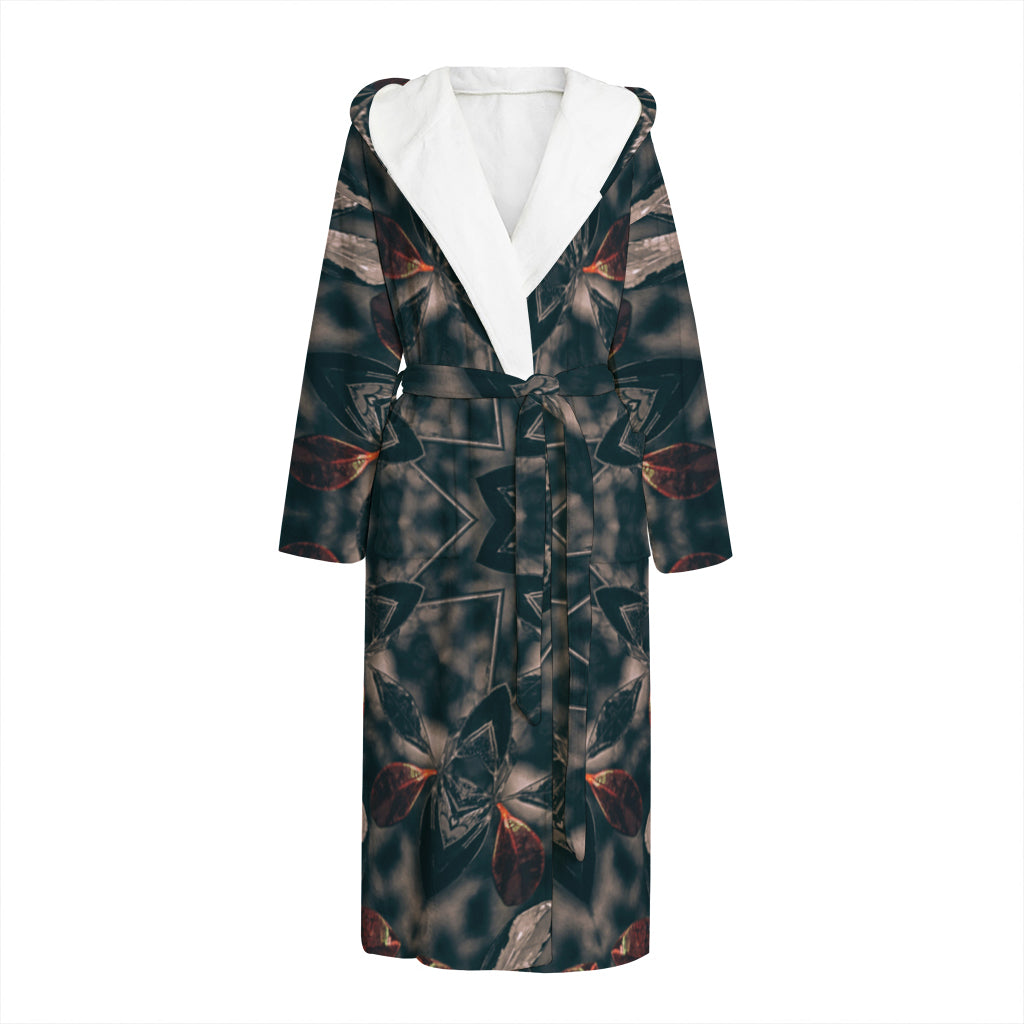 Vintage Kaleidoscope Print Hooded Bathrobe