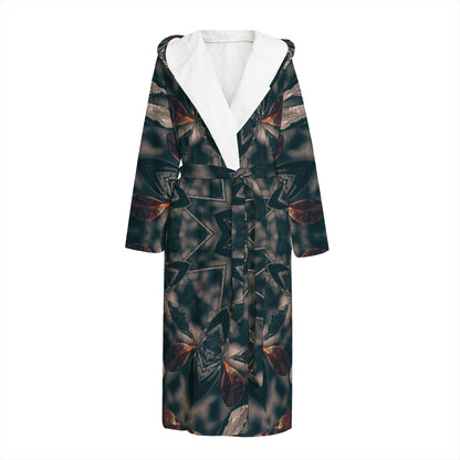 Vintage Kaleidoscope Print Hooded Bathrobe
