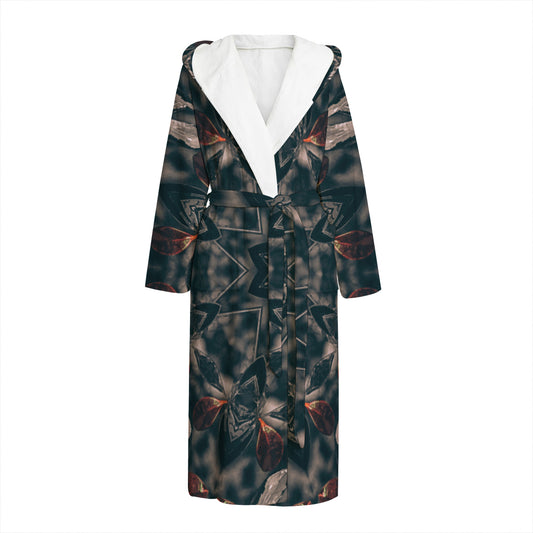 Vintage Kaleidoscope Print Hooded Bathrobe